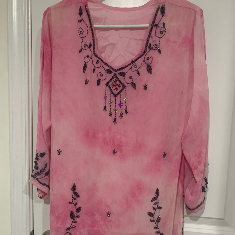 Salwar Kamiz - Chiffon and with Saworski Crystals
